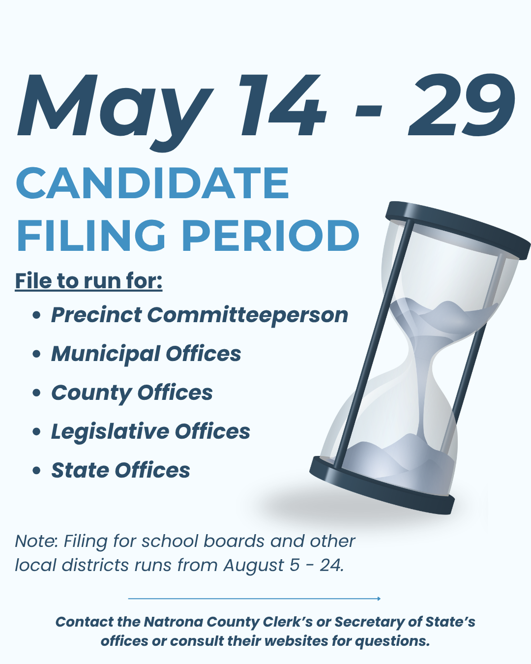 Candidate Filing Period Open! May 14 – May 29